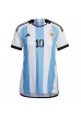 Fotbalové Dres Argentina Lionel Messi #10 Dámské Domácí Oblečení MS 2022 Krátký Rukáv